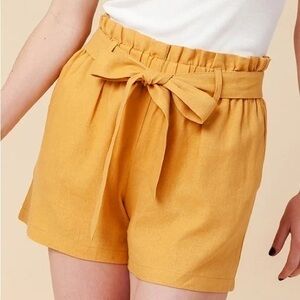 HAVE FASHION yellow paper bag pull on shorts